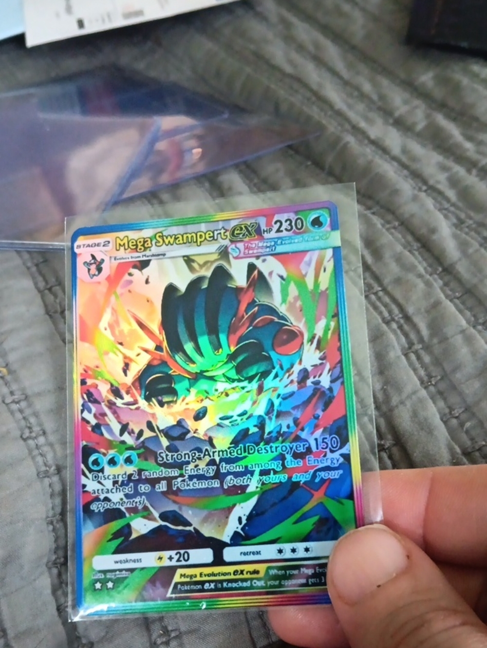 Pokemon Mega Swampert EX Holo Rainbow - Green Blue Multicolor